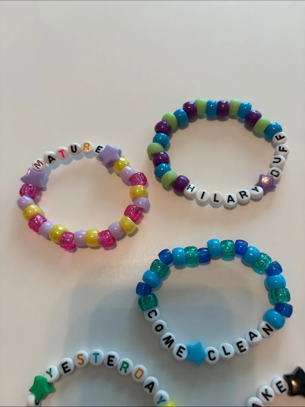 Kids Hilary Duff Lucky Me Tour Beaded Letter Bracelets
